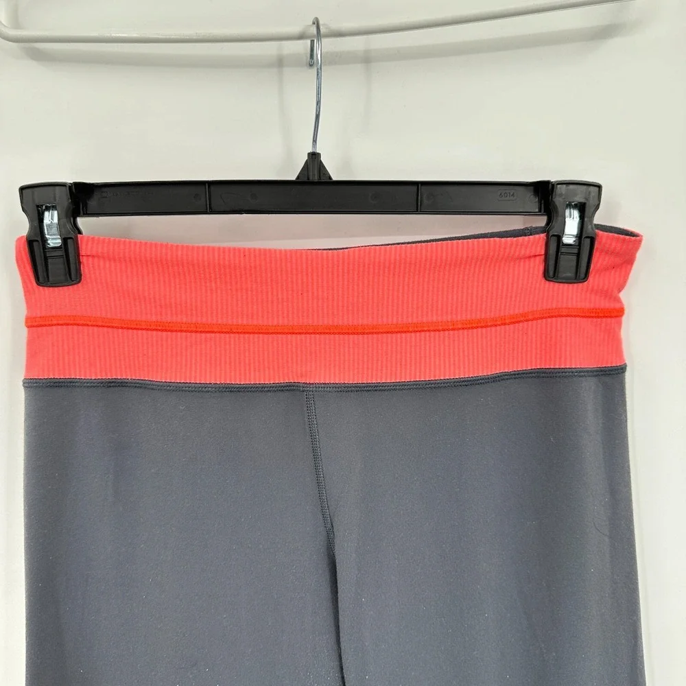 Lululemon Flare Foldover Pants Womens 6 Gray Activewear Y2K Inspired Gym Wear